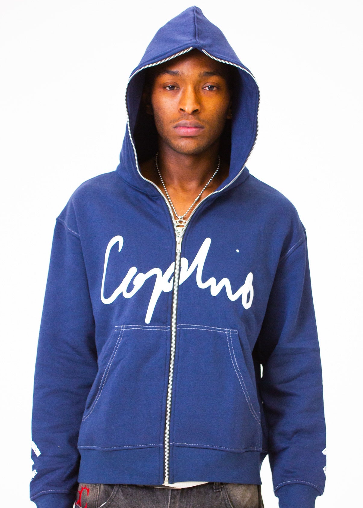 NAVY FULL-ZIP HOODIE