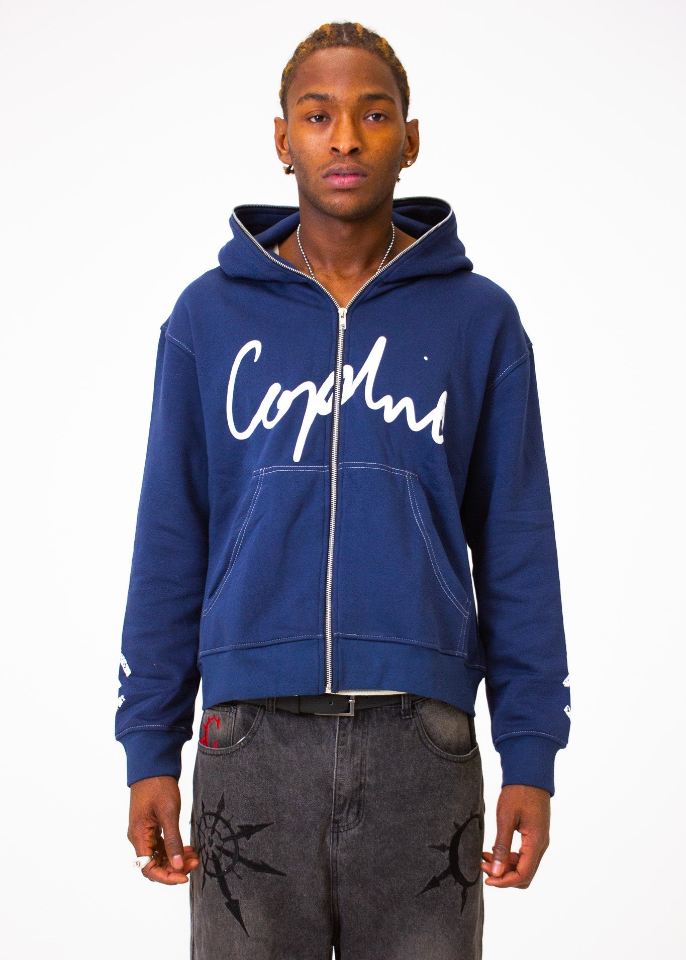 NAVY FULL-ZIP HOODIE